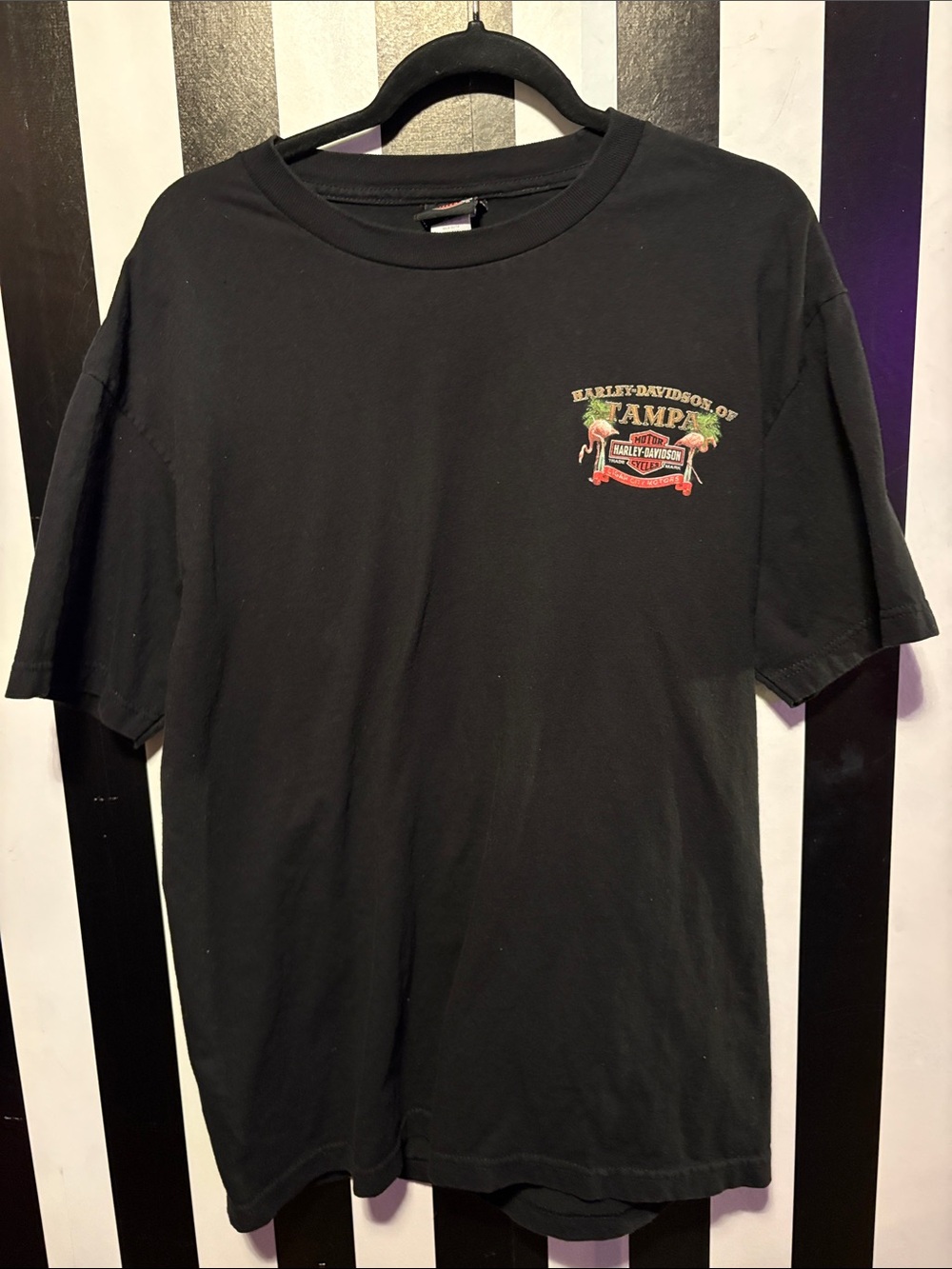 Harley-Davidson of Tampa Graphic Short Sleeve Tee Large Pirate Pin-Up Tropical